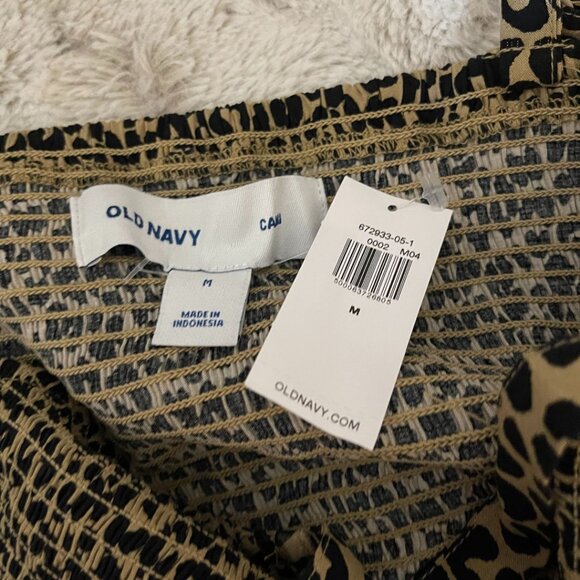 Old Navy Leopard Print Smocked Midi Dress - Size M, NWT - Picture 7 of 7